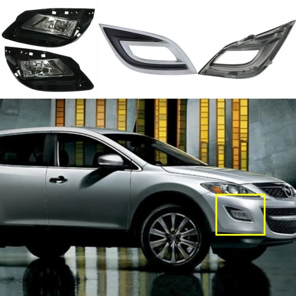 JanDeNing Автомобильные противотуманные фары для 2010 2012 MAZDA CX 9 прозрачные галогенные