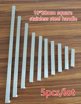 

5pcs/lot 10*20mm Square Bar door handle Stainless Steel Kitchen Door Cabinet Handle Pull Knob