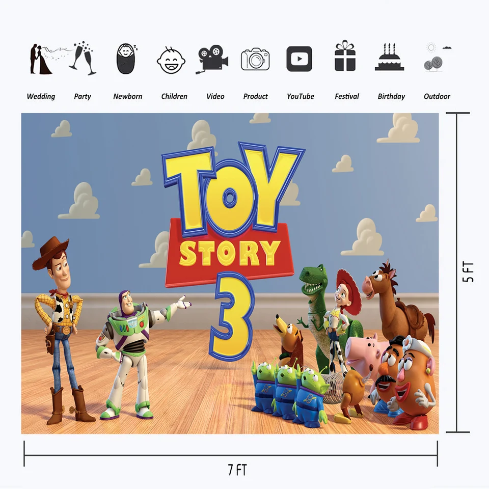 Colorwonder Toy Story Backdrop Woody And Buzz Lightyear Background