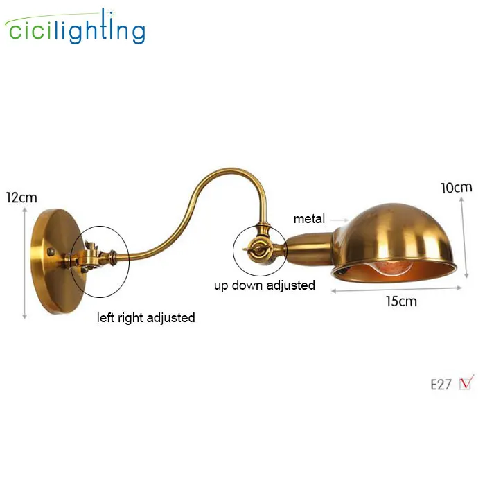 Современный позолоченный настенный светильник Железный регулируемый угол настенные бра для дома/ванной комнаты/спальни/гостиной Декор светодиодный настенный светильник luz