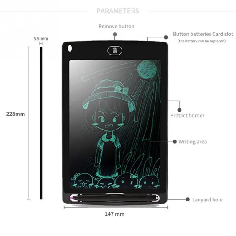 

High Luminance 8.5-inch LCD Writing Board Portable Drawing Tablet Electronic Ultrathin LCD Handwriting Draft Pads