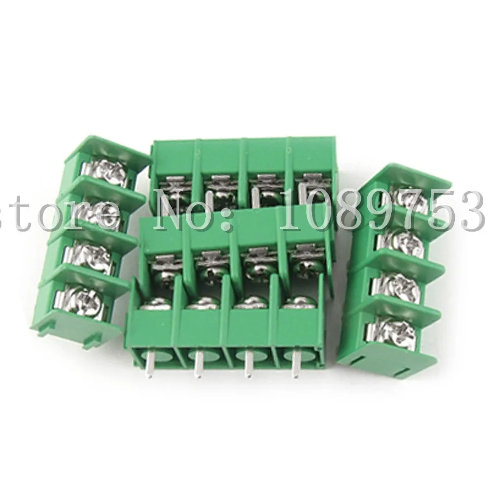 

50 Pcs Barrier 8.5mm Pitch 4 Position 300V 20A Green Terminal Block