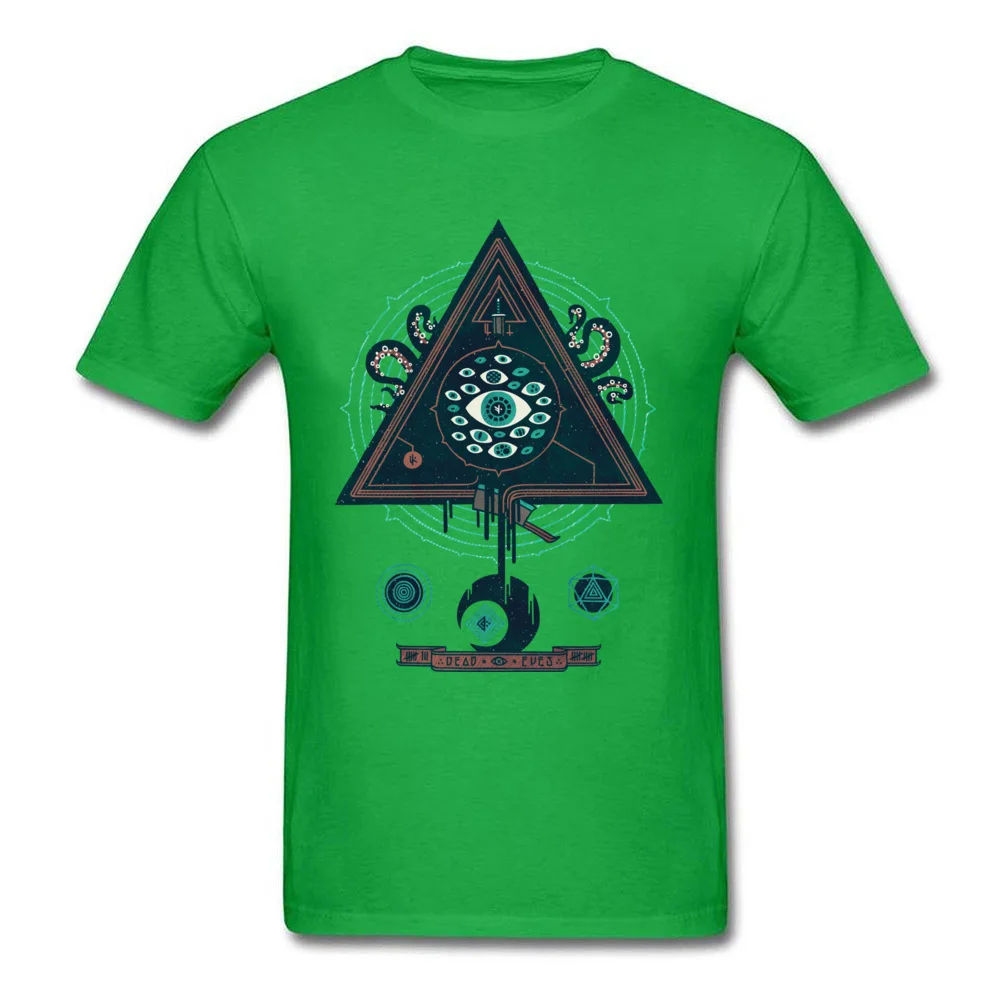 Design All Seeing Men T-shirts Graphic Father Day Short Sleeve Crewneck 100% Cotton Tops Shirt Family T-shirts All Seeing green