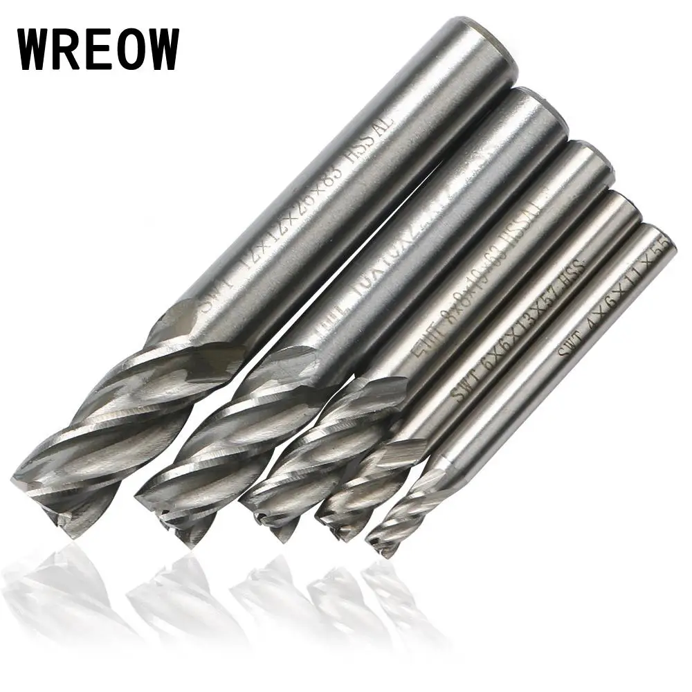 New 5pc 6.5mm 2 Flute HSS /& Aluminium End Mill Cutter CNC Bit