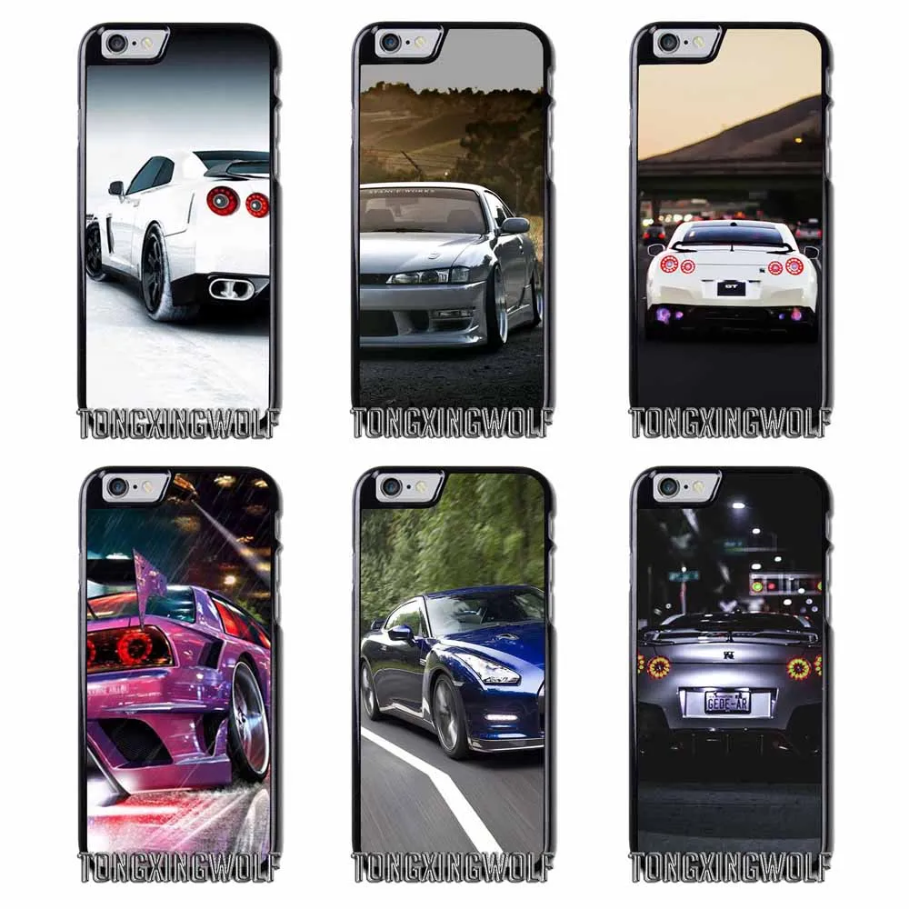 JDM GTR Металл Крышка-задняя панель с логотипом чехол для iPhone samsung 4S 5S SE 6 S 7 8 XR XS Max Note 9