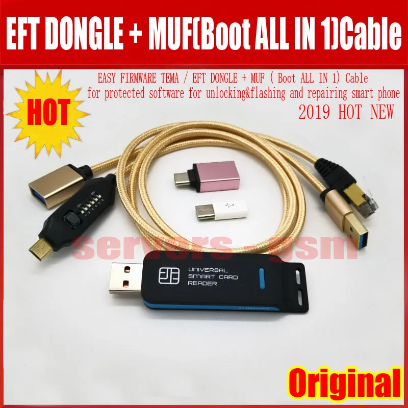 Новый 2019 оригинальный ASY прошивки TEMA/EFT DONGLE + MUF (Boot ALL IN 1) кабель для защищенного программного обеспечения для разблокировки мигающий и repa