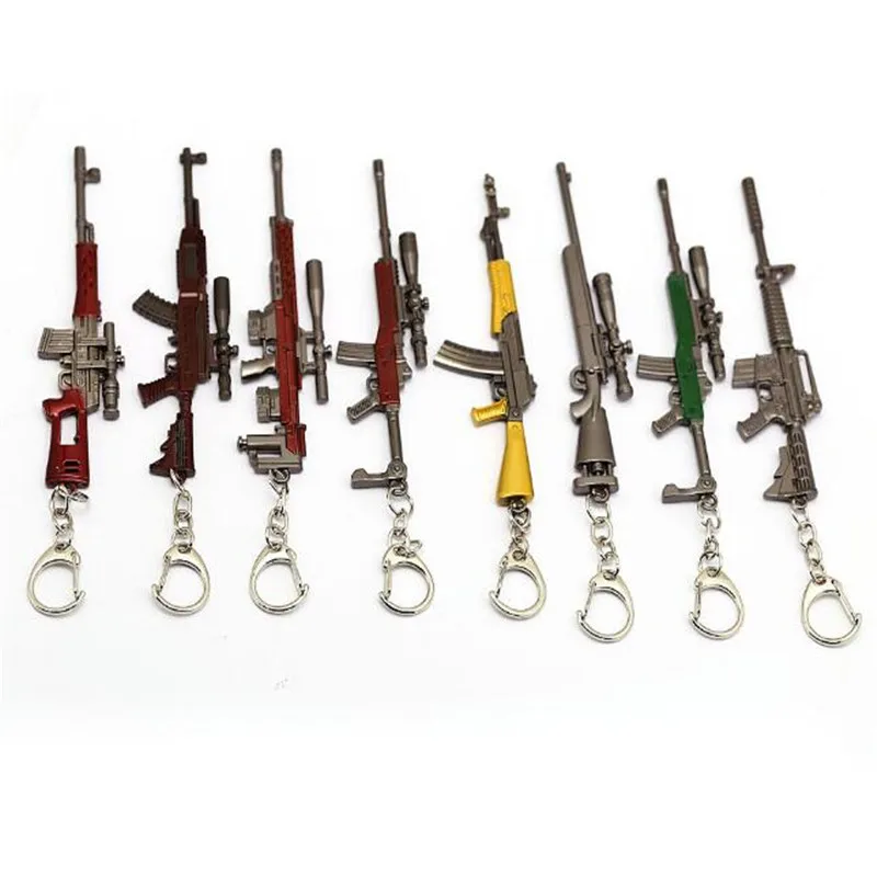 HSIC PUBG оружие Kar98K AKM Модель брелок AK 47 игрушки брелоки в виде оружия llaveros Chaveiro