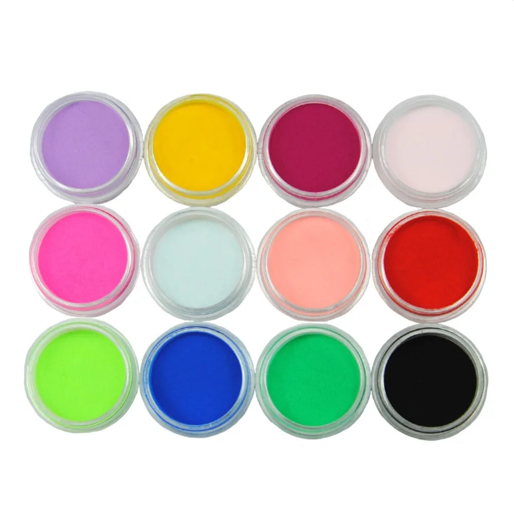 12pc/Set Acrylic Powder Dust Decoration Set for False Tips Nail Art