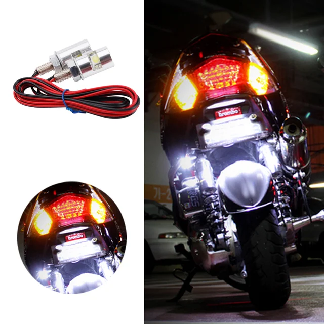 Universal Number Motorcycle LED License Plate Light Screw Bolt Lamp SMD