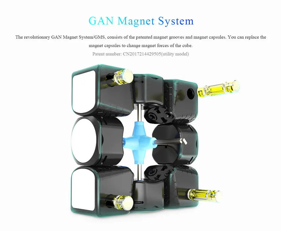 GAN356 X Магнитный магический скоростной куб профессиональный 3x3 IPG V5 Magico Cubo обменные магниты Головоломка Черный без наклеек