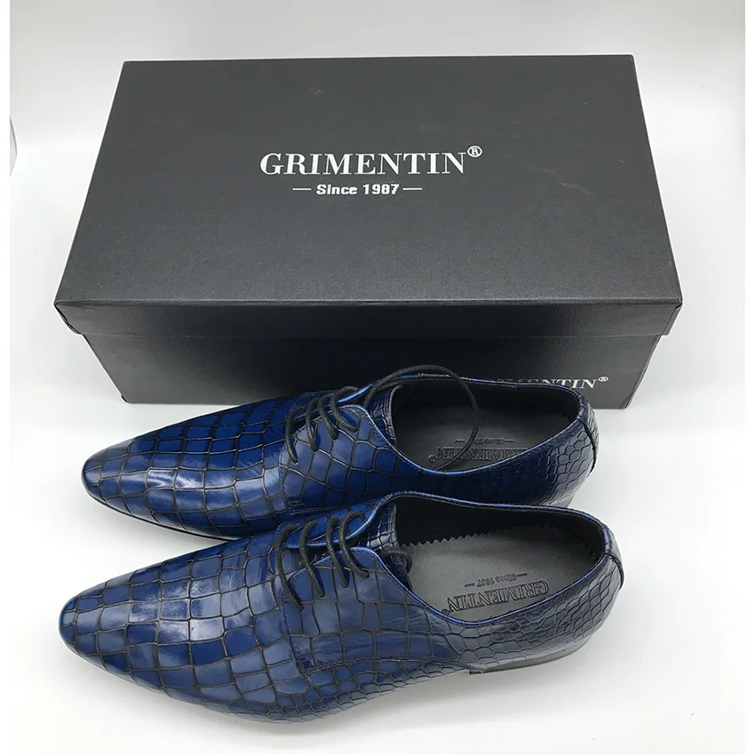 GRIMENTIN/Модные Мужские модельные туфли из натуральной кожи распродажа Мужская