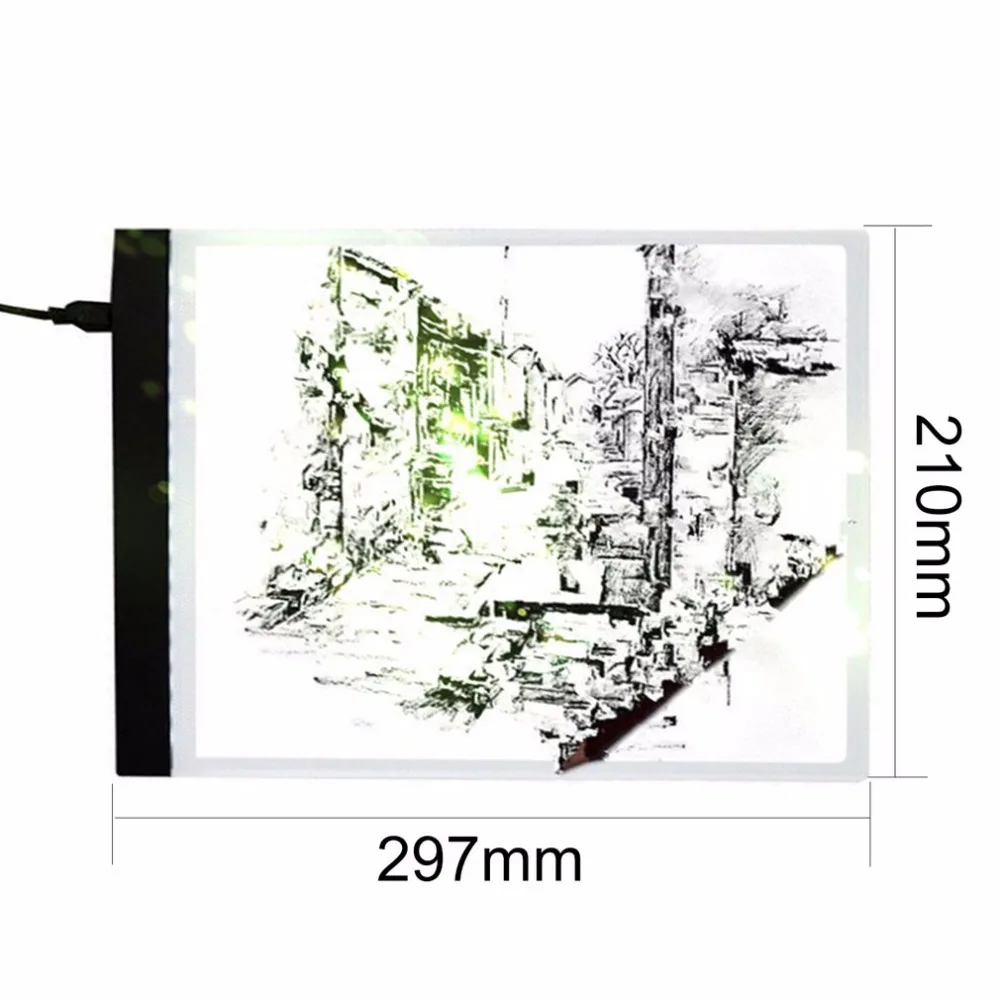Светодиодный светильник, коробка для рисования, планшет, художественная трафаретная доска, трафаретная доска для рисования, планшет с питанием от USB, A4, копировальная станция