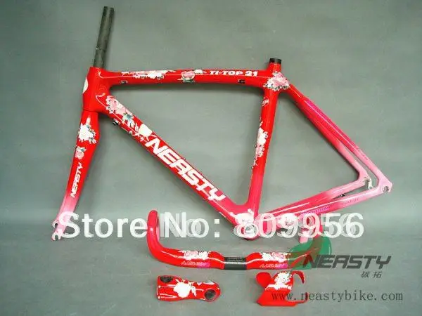 Best price at $629 Cheap pink 700c full carbon road bicycle frame manufacturer bicycle frame for women