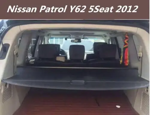 

High Qualit Car Rear Trunk Cargo Cover Security Shield Screen shade Fit For Nissan Patrol Y62 5Seat 2012-2018 ( black, beige)