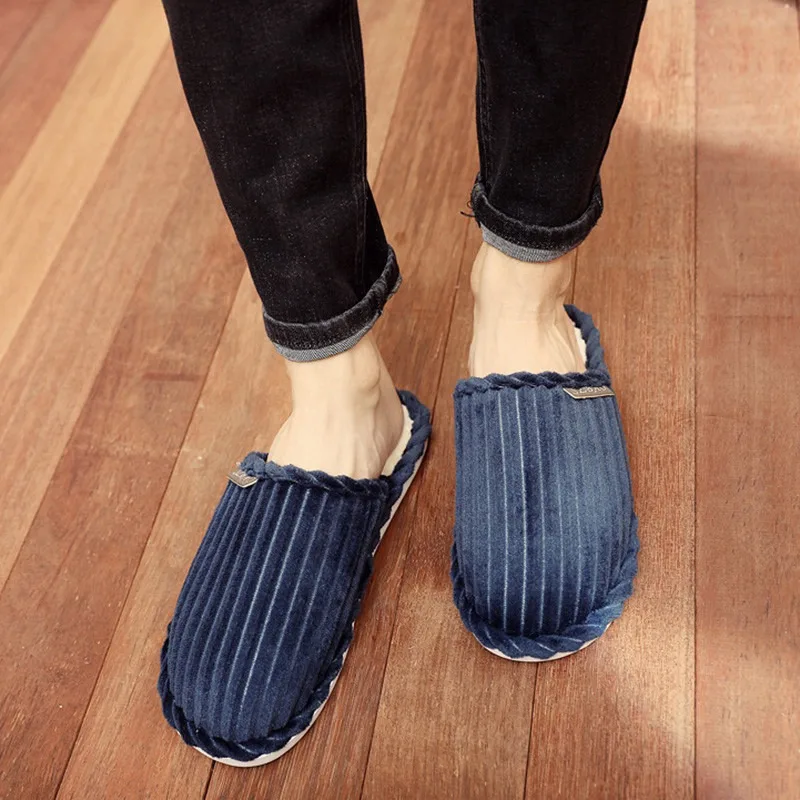 

Men's Slippers Winter Warm Men Indoor Slippers Soft Home Slippers Warm Men Indoor Shoes Slip-On Shoes for Bedroom House