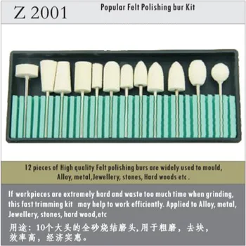 

60 Pieces/ lot (5 Boxes) Universal Grind Remove Polish Mold Diameter 2.35 mm Popular Lab Tool HP Shank Felt Polishers Kit