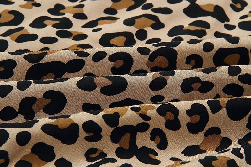 Forefair Print Leopard Dress sexy women short sleeve v neck Ruffle high waist Hem mini a line casual summer dress 2019 vestidos (21)