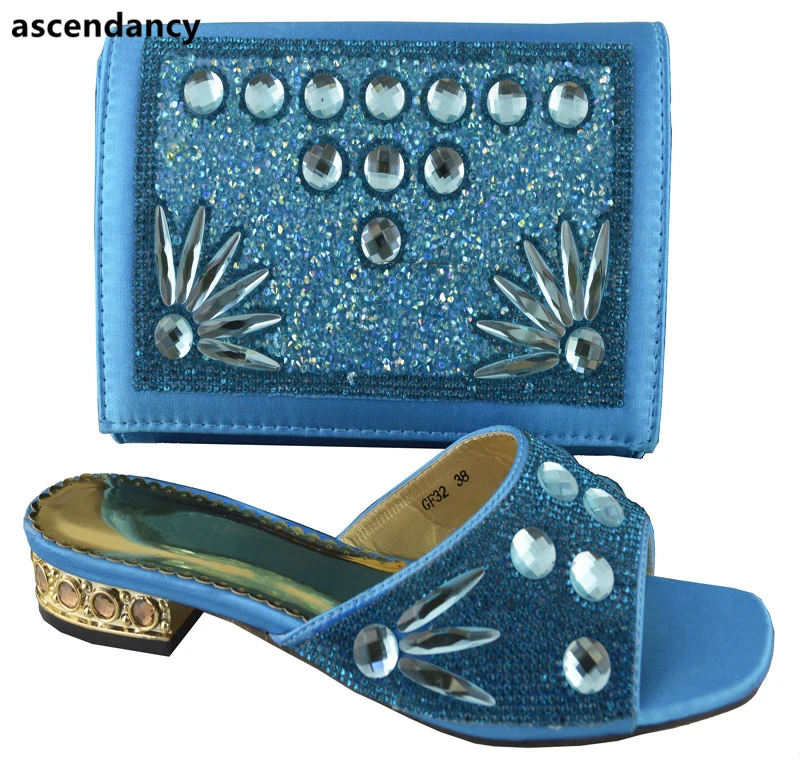 

Latest African Shoes and Bag Set Blue Shoes and Bag Sets African Women Matching Italian Shoe and Bag Set Nigerian Shoes and Bag