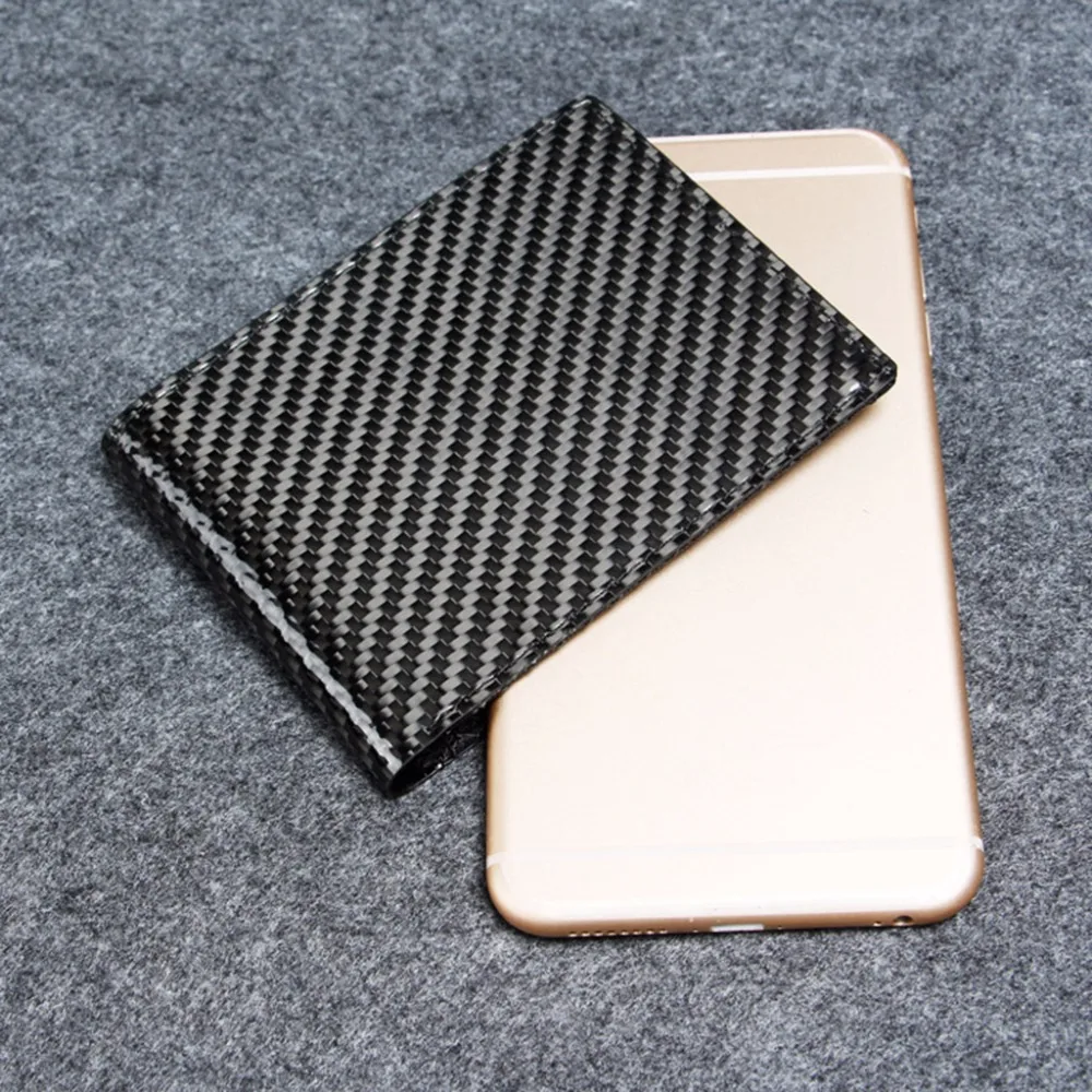 THINKTHENDO бумажник из углеродного волокна ID держатель для карт кошелек Чехол Модные мужские двойные RFID Блокировка
