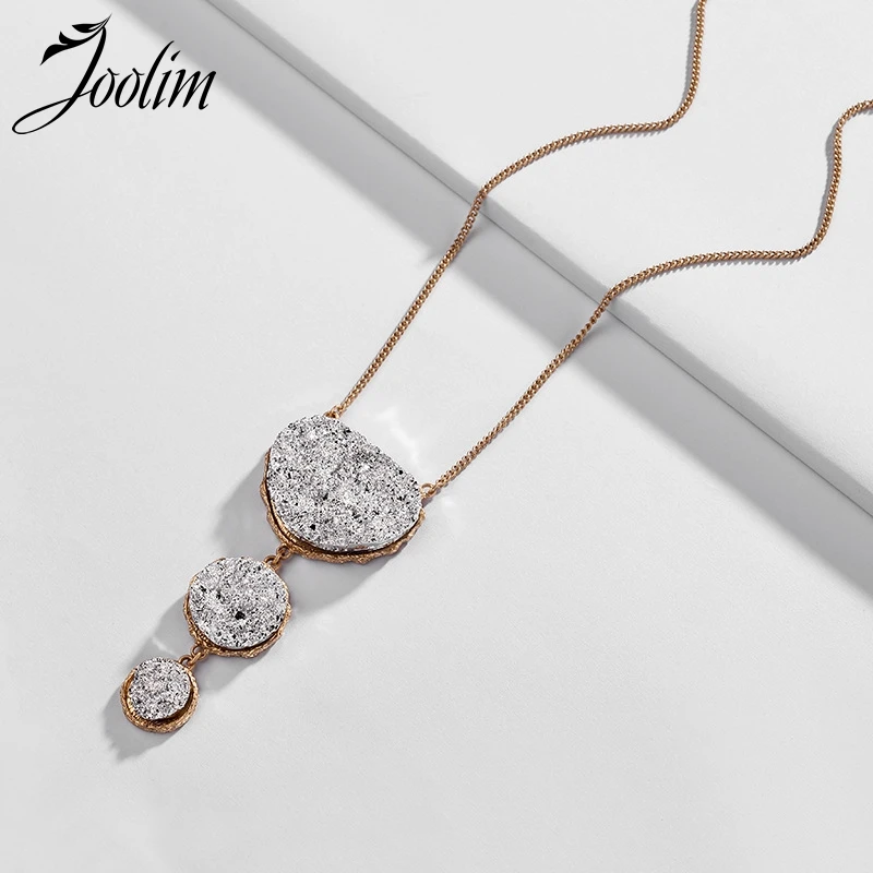 

Joolim Trendy Resin Silver Druzzy Pendant Necklace Cultural Necklace Stylish Necklace
