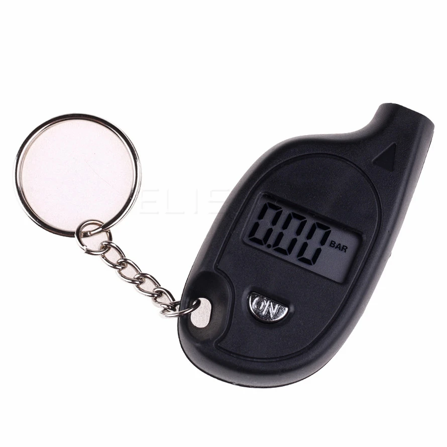 Mini Keychain LCD Digital Car Tyre Air Pressure Gauge Auto Motorcycle