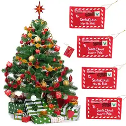 2018 конверт Рождественская елка держатель для карточек Санта-Подарочный пакет красные украшения DC112