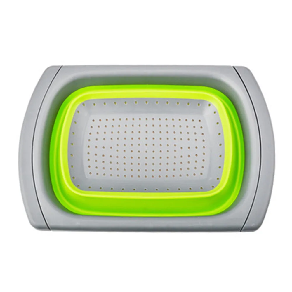 

Plastic Foldable Silicone Sieve Vegetable Wash Basket Colanders Basket Kitchen Strainer Tools Fruit Wash Basket Filter #20T