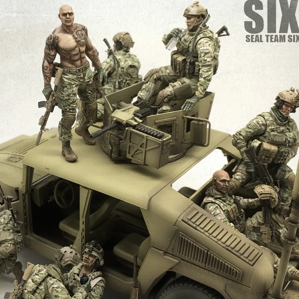 Набор фигурок из 1/35 полимерных моделей морская печать США 6 команд (6 шт./лот)