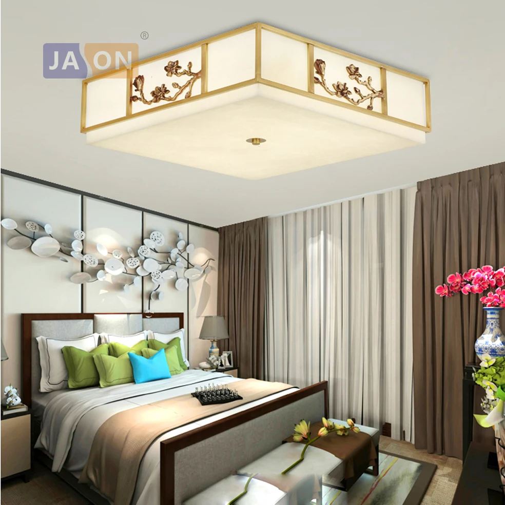 

led e27 Chinese Copper Marble Round Square LED Lamp.LED Light.Ceiling Lights.LED Ceiling Light. Ceiling Lamp For Bedroom