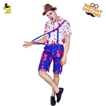 

Adult Man Bloody Bavarian Costume Mr.Oktoberfest Costume Cosplay Costume Halloween Party Suit Beer Masquarede Outfit