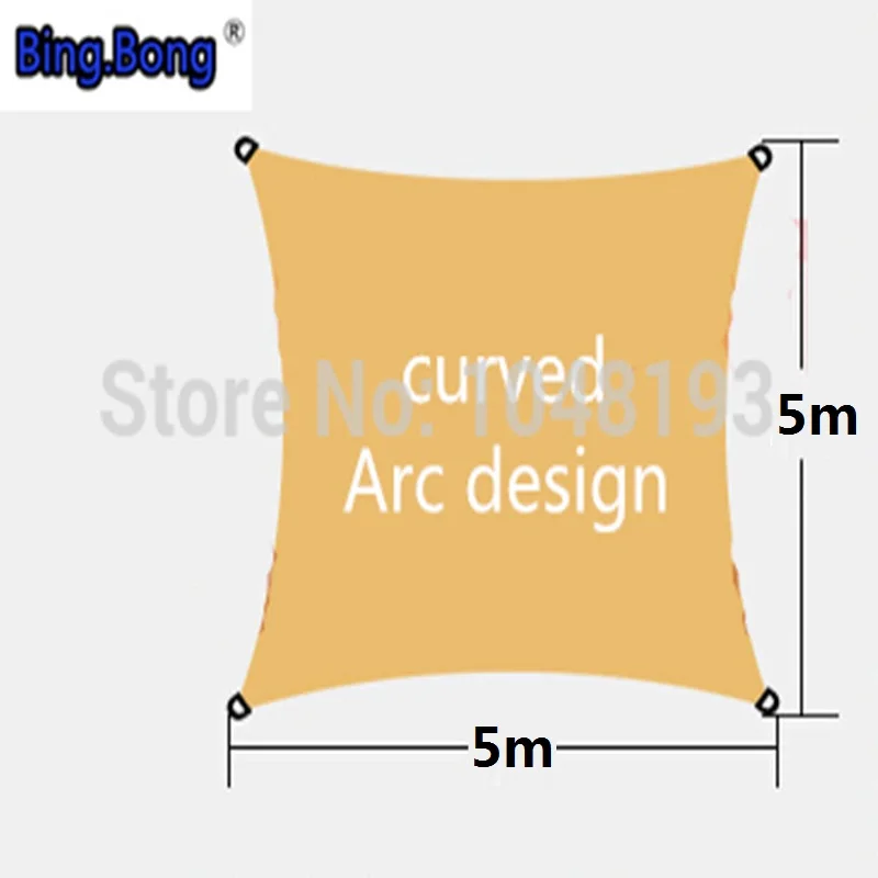 Открытый тент солнце затенение парус тент сетка укрытие ПУ водонепроницаемый ткань 5 м Arc беседка сад toldo анти УФ солнцезащитный крем плавательный бассейн