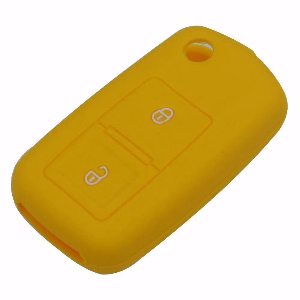 Car Key Case Cover 2 Button Silicone Flip Rubber for VW Volkswagen Amarok Polo Golf MK4 Bora Jetta Altea Alhambra