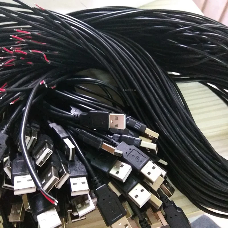 10~ 50 шт. 50 см/100 см 5 V 2pin разъем USB кабель из луженой меди линии для одного Светодиодные ленты света, настольная лампа, вентилятор Соединительный