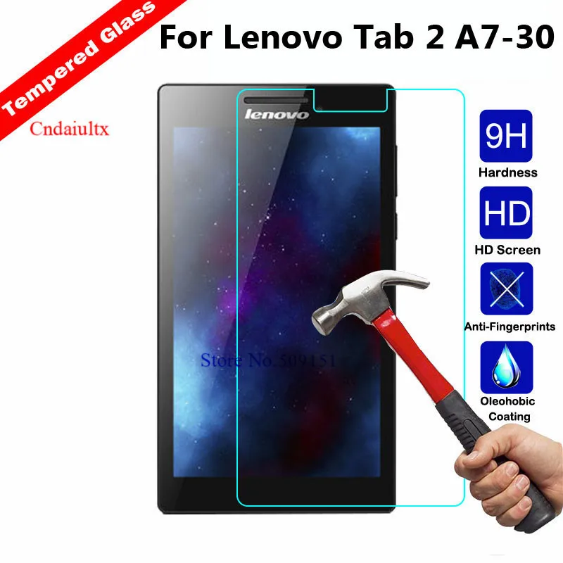 

Tempered Glass For Lenovo Tab 2 A7-10 A7-10F A7-20 A7-20F A7-30 A7-30HC A7-30DC Tab2 A7 20 30 Screen Protector Tablet Film