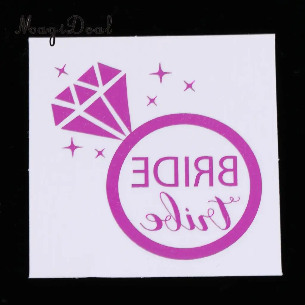 MagiDeal 10Pcs/Lot Purple Team Bride Tribe Temporary Tattoos Wedding Sticker Hens Night Party Decoration Hands Sticker