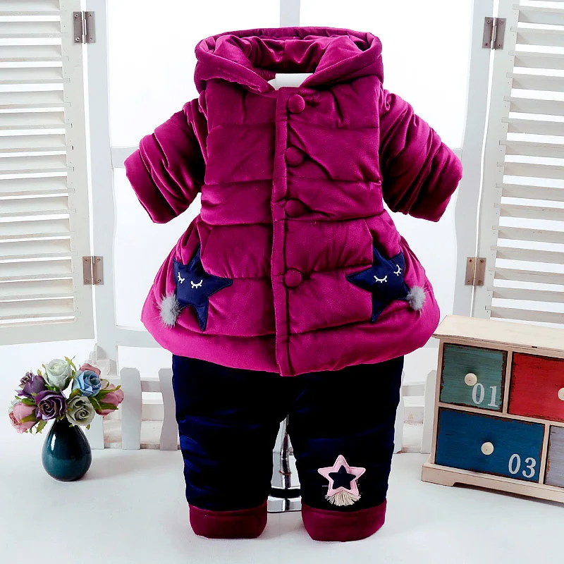 Детская верхняя одежда для маленьких мальчиков хлопковый свитер Комплект для мальчиков и девочек, теплая куртка+ штаны комплект из 2 предметов комплекты одежды для новорожденных