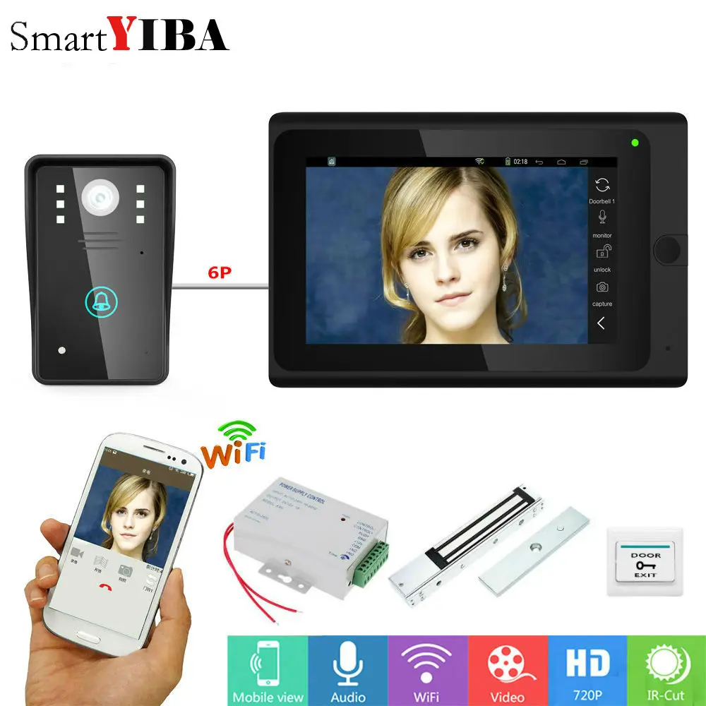 cheap SmartYIBA 7inch WiFi Video Door Phone Bell With Indoor Screen IOS Android APP Control Visual Doorbell Door Camera Intercom