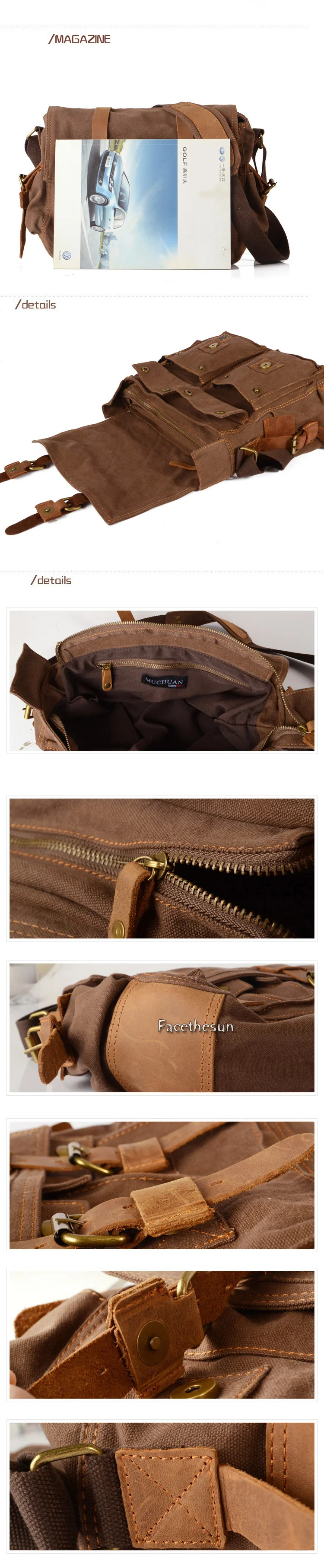 Vintage camera shoulder canvas bag insert MU2138-6
