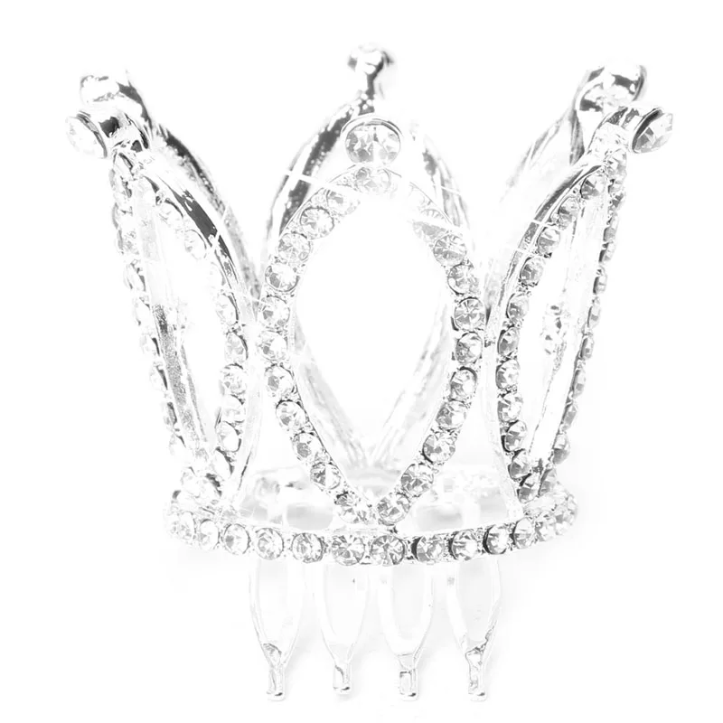 

Mini Women Lady Girl Rhinestone Crown Bridal Tiara Hair Comb Pin Wedding Party