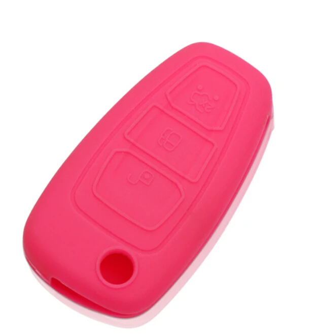 

3 buttons Silicone Car Key Case Cover For Ford Focus 3 Mondeo MK3 Kuga Fiesta Escape Ecosport,Car Styling