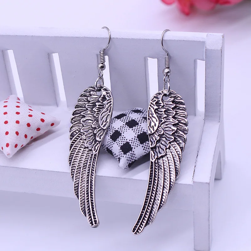 2019 подвесные металлические серьги в стиле панк и ретро|angel wing earrings|earrings for womenearrings |