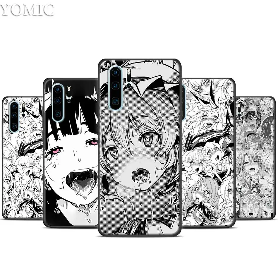 

Anime girl cartoon japan cute faces Silicone Black Case for Huawei P30 20 Pro P10 P20 P30 Lite Mate 10 20 Lite P Smart Plus Case