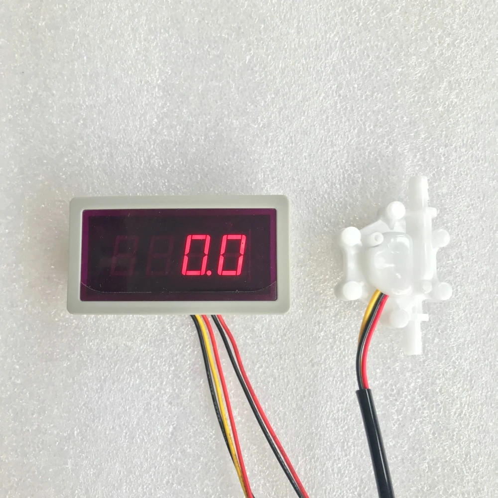 

US202M and USN-HS06PA-1 Pulse Counter Flow Rate Amplifier 76 times Portable Display and Power Supply Plug and Play 0.15-1.5L/min