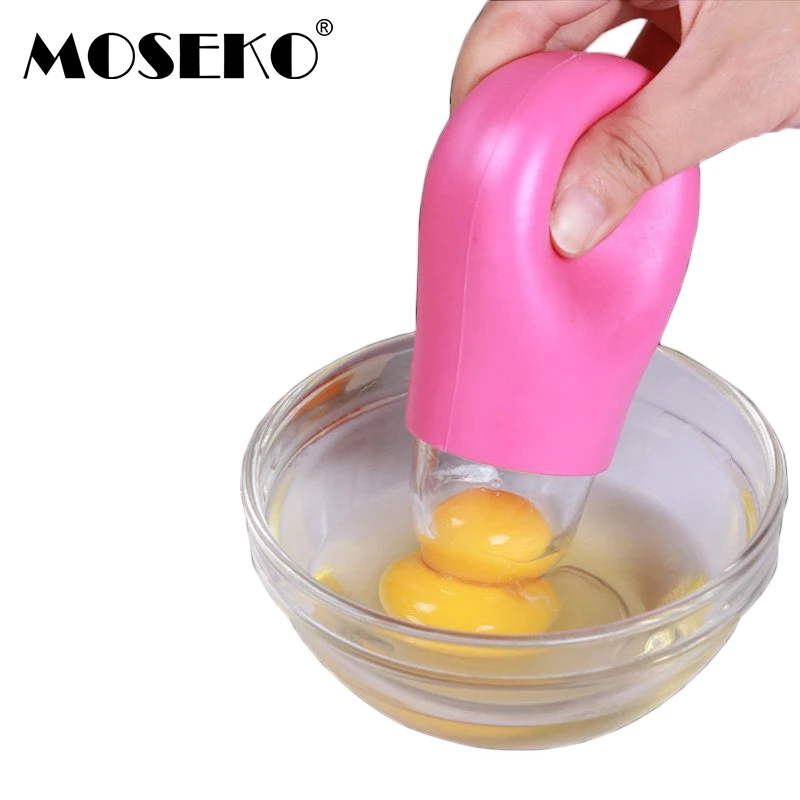 MOSEKO Silicone Egg Dividers suction Round Egg Yolk Separators Cooking