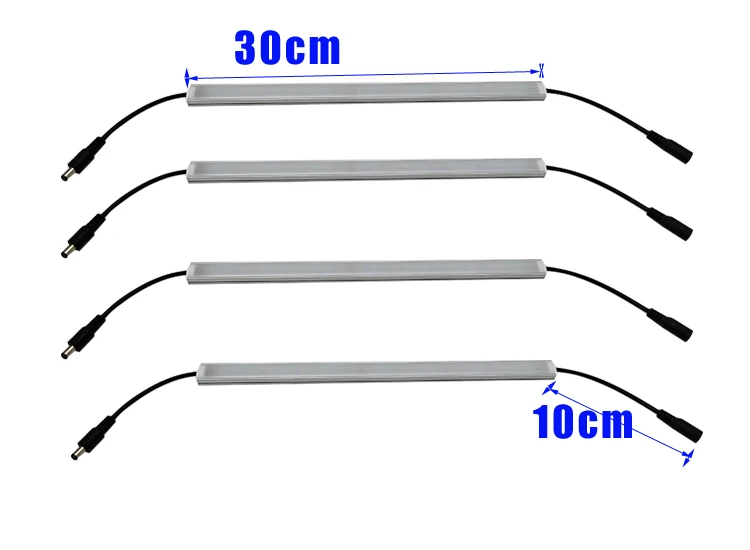 4 шт. 30 см светодиодный светильник для кухни 1 фут супер тонкий 5730 полоски светодиодный s Чрезвычайно Яркий под шкаф ing DC 12 В AC 220 В мощность