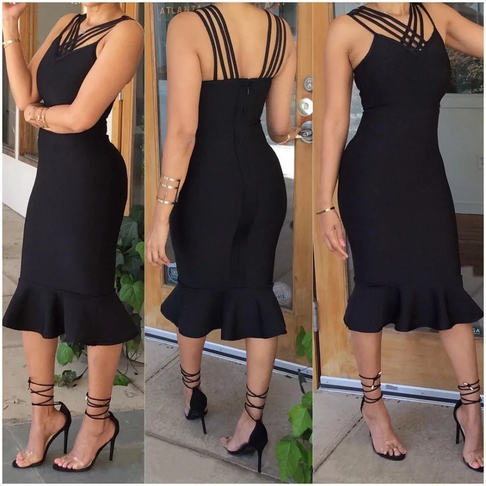 Новые поступления, Самые Модное платье Женские Лидер продаж платье миди черное элегантное праздничное платье vestidos h9139
