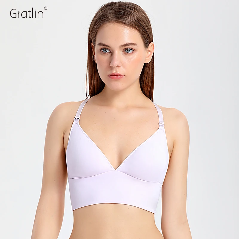 

GRATLIN Women's Wire Free Pullover Removable Padded Maternity Nursing Bra