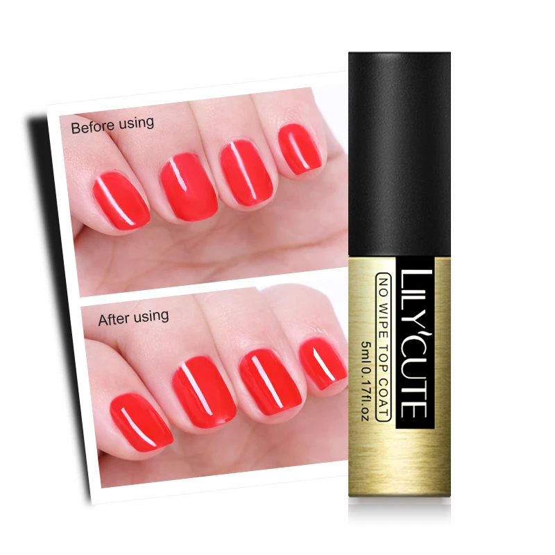 

LILYCUTE 5ml Base Coat Primer Nail Gel Polish Soak Off Top Coat Nail Art UV Gel Protecter Long Lasting Manicure Design