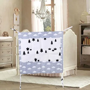 

55*60cm Crib Netting Storage Bag Bed Hanging Baby Cot Bed Brand Baby Cotton Crib Organizer Toy PocketDiaper for Crib Bedding Set
