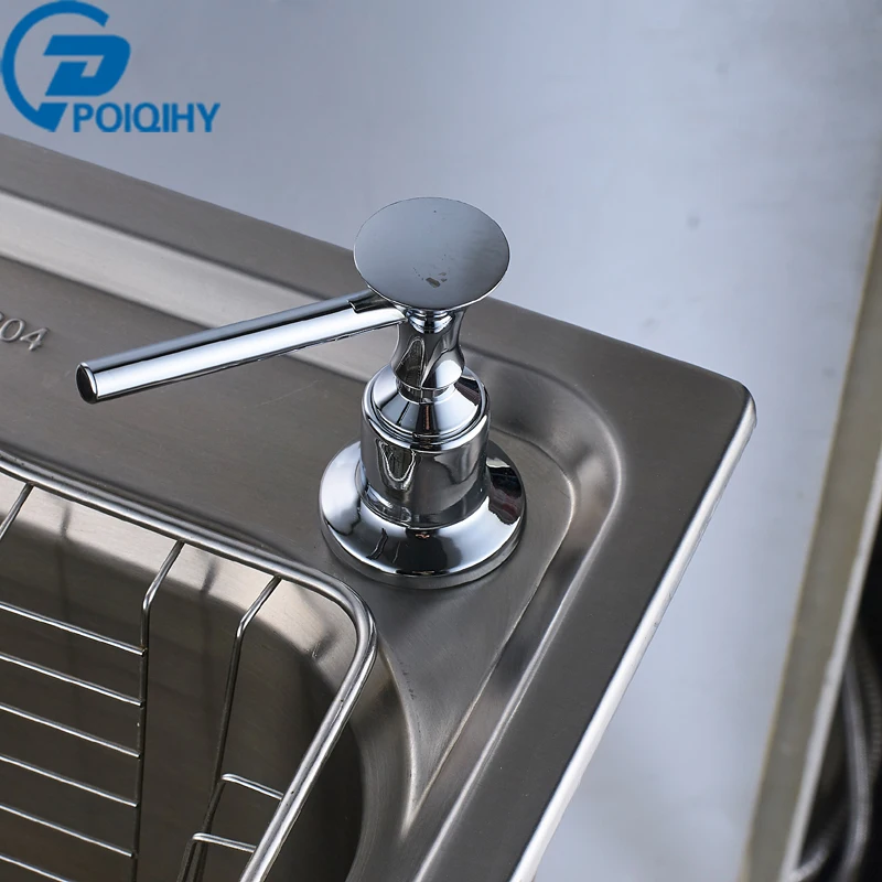

Promotion Chrome Deck Mount Soap Dispenser Kitchen Sink Liquid Soap Dispenser Bottle